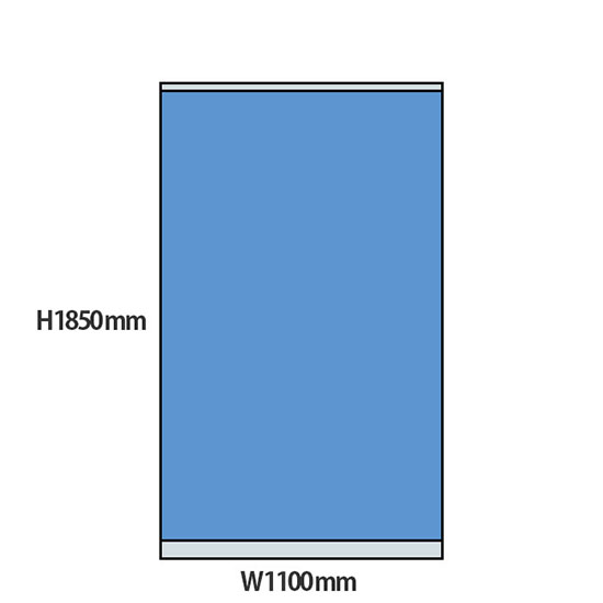 NP型パーティション 高さ1850 幅1100 ライトブルー
