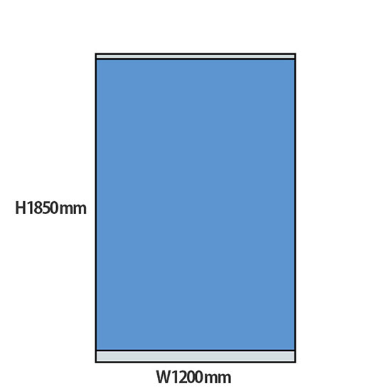 NP型パーティション 高さ1850 幅1200 ライトブルー