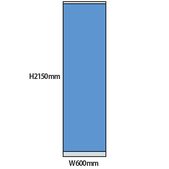 NP型パーティション 高さ2150 幅600 ライトブルー