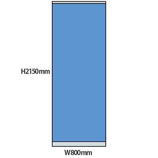 NP型パーティション 高さ2150 幅800 ライトブルー