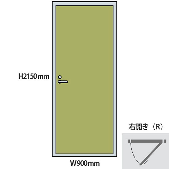 NP型パーティションドアパネル 右開き 高さ2150 幅900 ライトグリーン