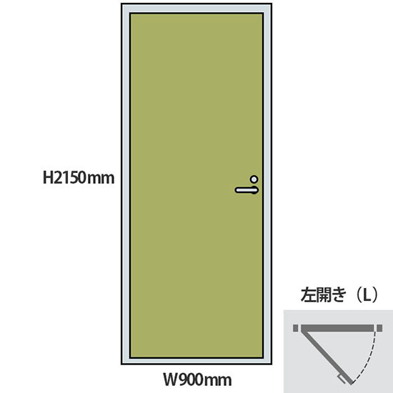 NP型パーティションドアパネル 左開き 高さ2150 幅900 ライトグリーン