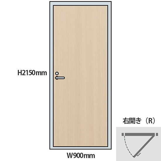 NP型パーティションドアパネル木目タイプ 右開き 高さ2150 幅900 アッシュ