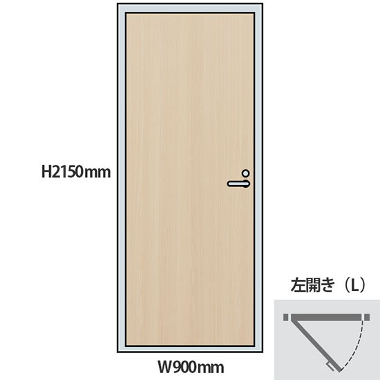NP型パーティションドアパネル木目タイプ 左開き 高さ2150 幅900 アッシュ