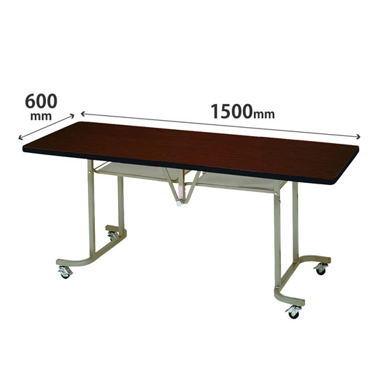 フライトテーブル 角型 ソフトエッジ巻 幅1500mm×奥行600mm ローズ
