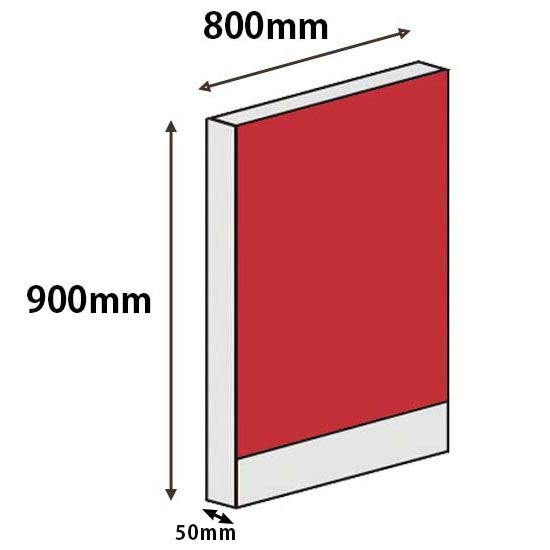 パーテーションLPX 高さ900 幅800 レッド