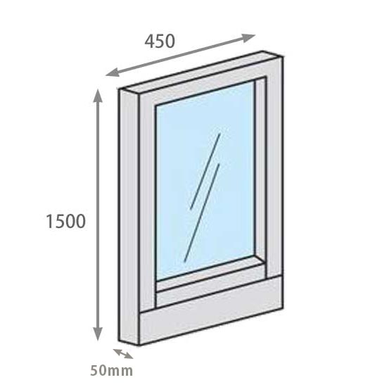 パーテーションLPX 全面透明ガラスパネル 高さ1500 幅450