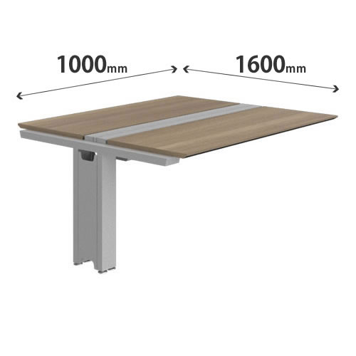 プリシード ユニットデスク 連結型 幅1000×奥行1600mm プライズウッドミディアム シルバー脚