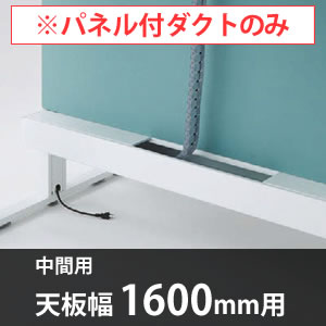 スイフトデスク専用オプション センターパネル付き配線ダクト 中間用 幅1600mm対応 セージ