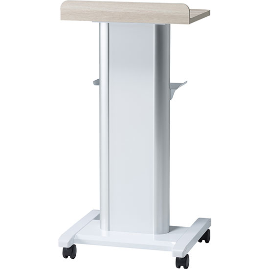 プレゼンテーションスタンド 本体サテンホワイト 天板ナチュラル