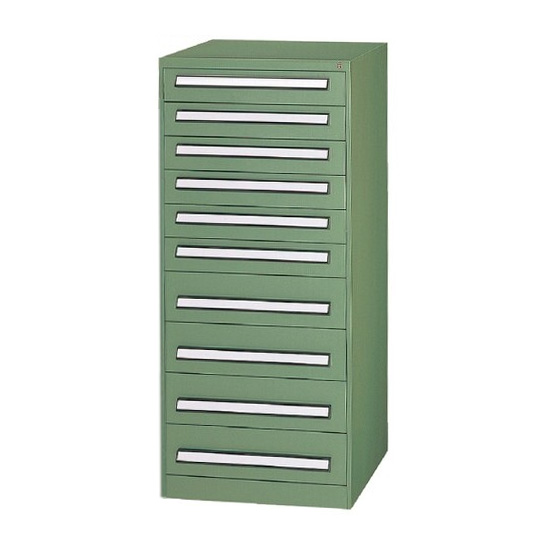 軽中量ツールキャビネット 高さ1300 10段 DSグリーン