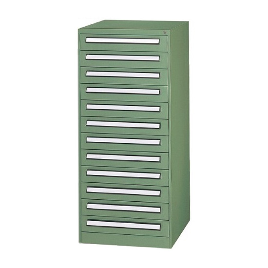 軽中量ツールキャビネット 高さ1300 12段 DSグリーン