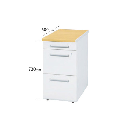 脇机(A袖) 幅400×奥行600×高さ720mm 天板木目