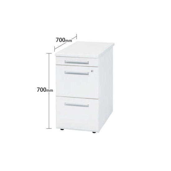 脇机(A袖) 幅400×奥行700×高さ700mm 天板ホワイト