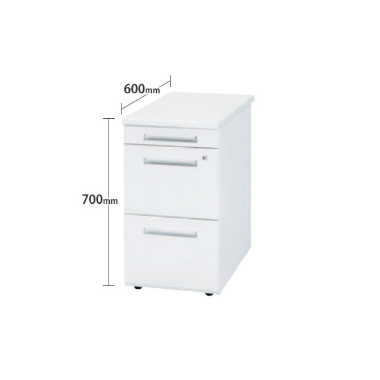 脇机(A袖) 幅400×奥行600×高さ700mm 天板ホワイト
