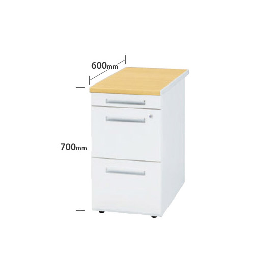 脇机(A袖) 幅400×奥行600×高さ700mm 天板木目