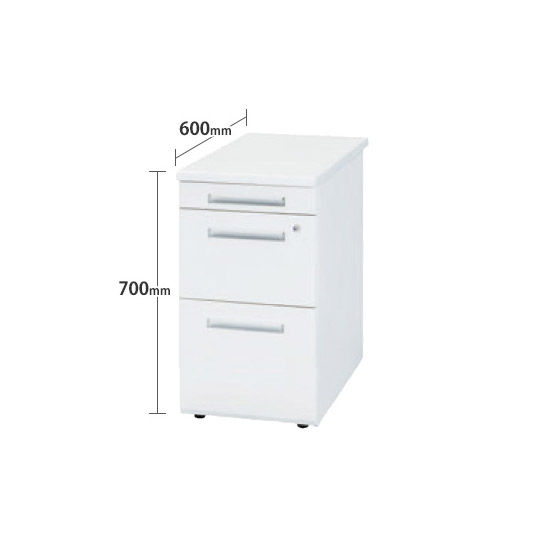 脇机(B袖) 幅400×奥行600×高さ700mm 天板ホワイト