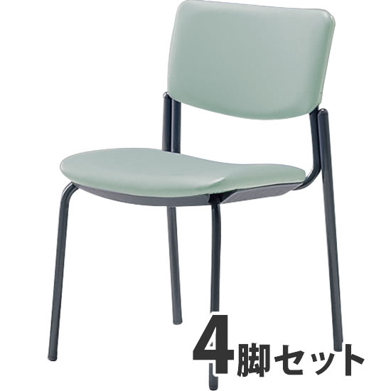 4本脚ミーティングチェア CM350シリーズ グリーン 4脚セット