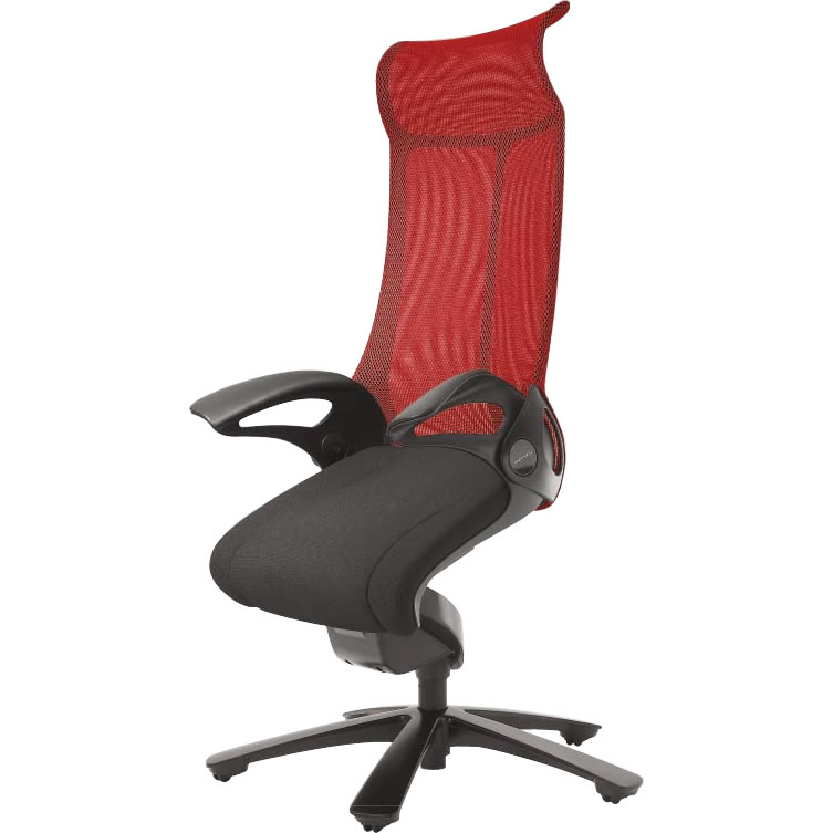 レオパード ハイバック 背メッシュ レッド 座布張り ブラック ブラックボディ スターベース