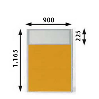 MPローパーテーション 高さ1165mm 幅900mm オレンジ（上部半透明）