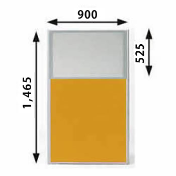 MPローパーテーション 高さ1465mm 幅900mm オレンジ(上部半透明)