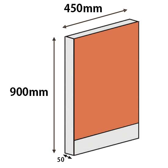 パーテーションLPX 高さ900 幅450 オレンジ