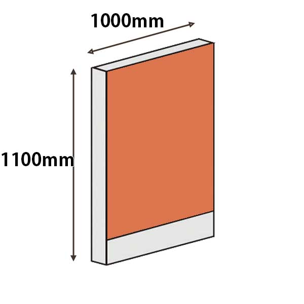 パーテーションLPX 高さ1100 幅1000 オレンジ