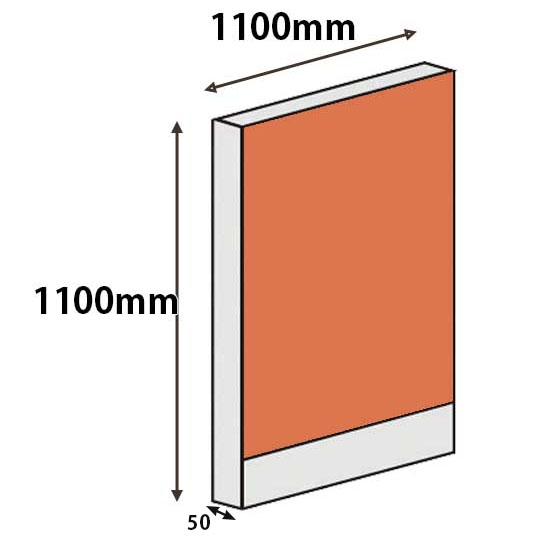 パーテーションLPX 高さ1100 幅1100 オレンジ