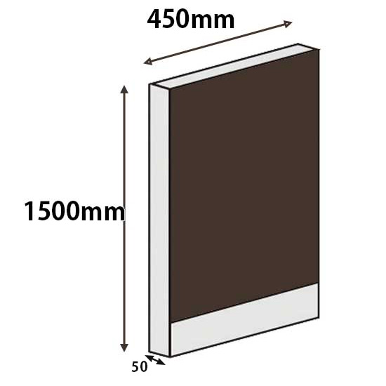 パーテーションLPX 高さ1500 幅450 ブラウン