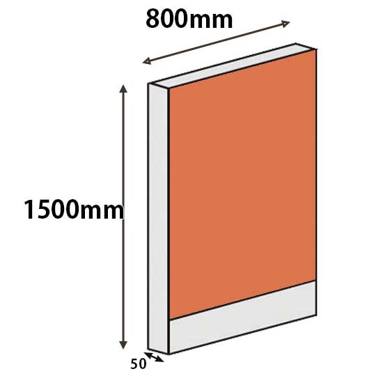 パーテーションLPX 高さ1500 幅800 オレンジ
