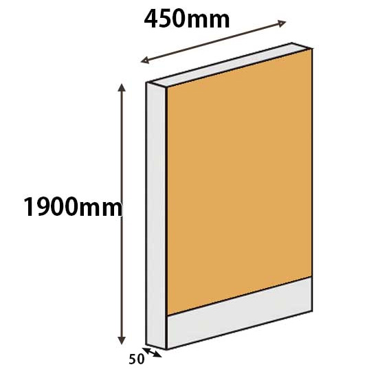 パーテーションLPX 高さ1900 幅450 イエロー