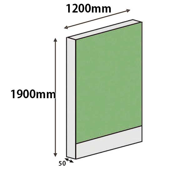 パーテーションLPX 高さ1900 幅1200 ライム