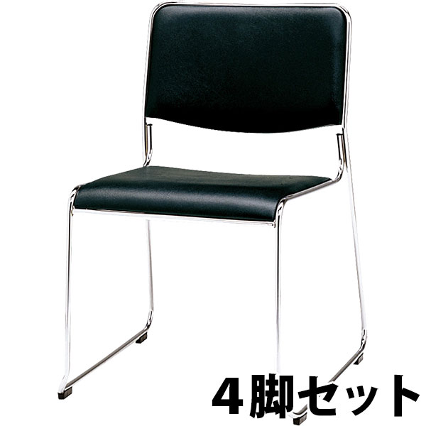 MK-480（BK） 弘益 ループ脚ミーティングチェア マッキンリーシリーズ