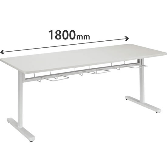 食堂用テーブル 6人掛け 幅1800×奥行750mm ホワイト