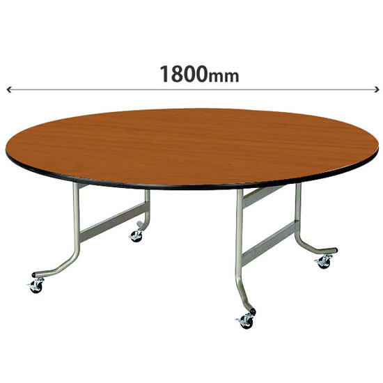丸型フライトテーブル 直径1800mm ソフトエッジ巻 チーク