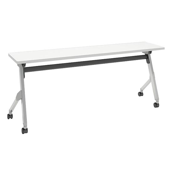平行スタックテーブル 幅1800×奥行400mm 棚板なし 幕板なし ホワイト