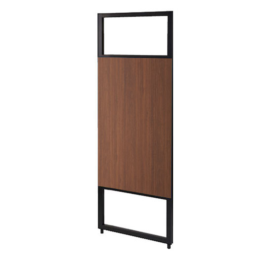 フレームパーティション セミオープン木目パネル 幅750 高さ1869 ウォールナット