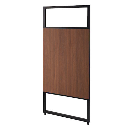 フレームパーティション セミオープン木目パネル 幅900 高さ1869 ウォールナット