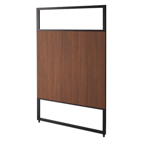 フレームパーティション セミオープン木目パネル 幅1200 高さ1869 ウォールナット