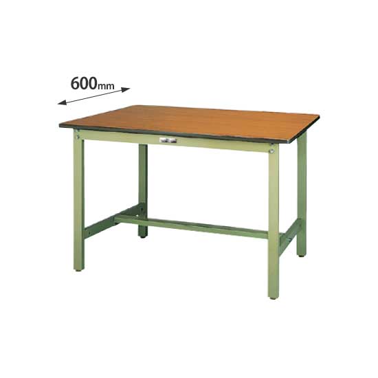 ワークテーブル300 固定式 幅1200 奥行600 木目ポリエステル天板 グリーン