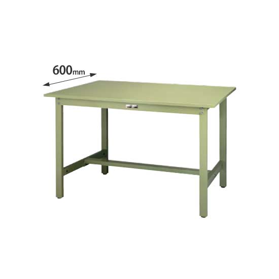 ワークテーブル300 固定式 幅1200 奥行600 スチール天板 グリーン