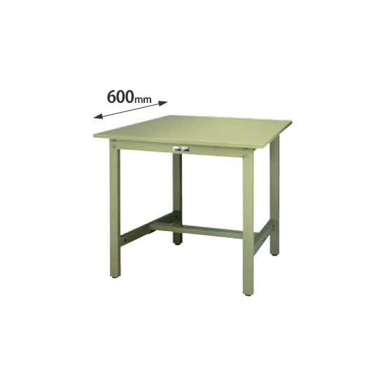 ワークテーブル300 固定式 幅900 奥行600 スチール天板 グリーン