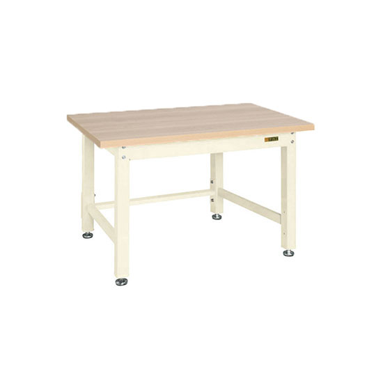 重量作業台KWタイプ 幅1200 奥行800 木目メラミン天板 アイボリー