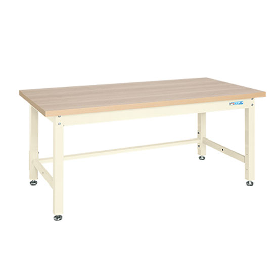 重量作業台KWタイプ 幅1800 奥行800 木目メラミン天板 アイボリー
