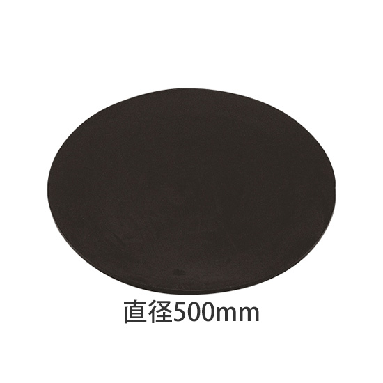 クルクル回転盤 500φ スチール(メッキ)・ゴムマット付