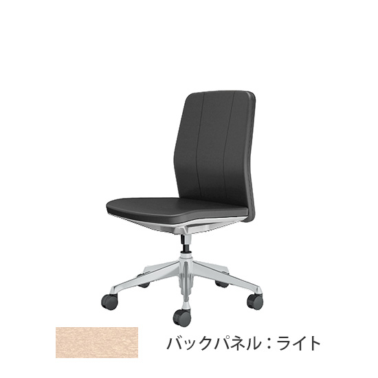 クラフティー ミドルバック ポリッシュ ライトパネル 革張り ブラック