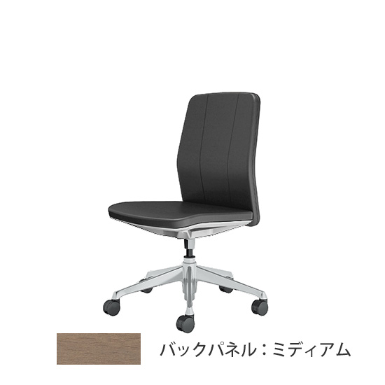 クラフティー ミドルバック ポリッシュ ミディアムパネル 革張り ブラック