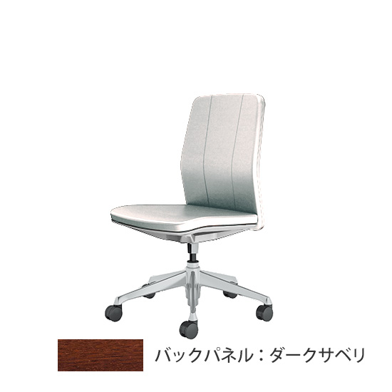 クラフティー ミドルバック ポリッシュ ダークサペリパネル 革張り ホワイト
