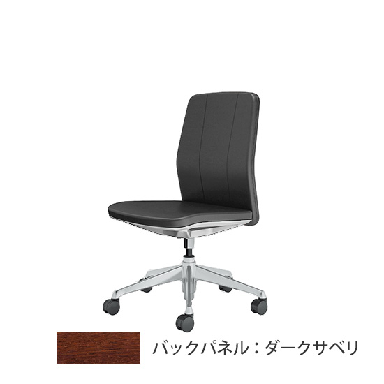 クラフティー ミドルバック ポリッシュ ダークサペリパネル 革張り ブラック