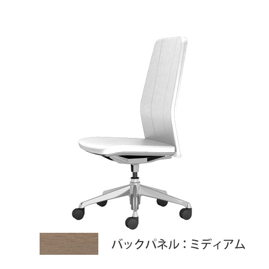 クラフティー ハイバック ポリッシュ ミディアムパネル 革張り ホワイト